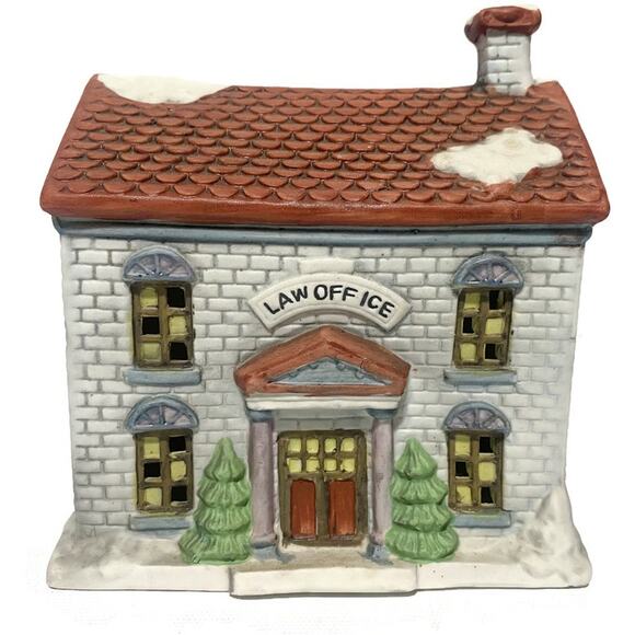 Americana Porcelain Village House Law Office by Christmas Collectibles - Picture 3 of 8